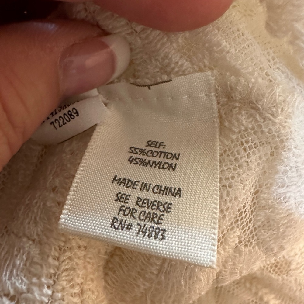 NWT Adiva Ivory Lace Open Kimono Cardigan, Women’s Size Medium - Picture 13 of 13